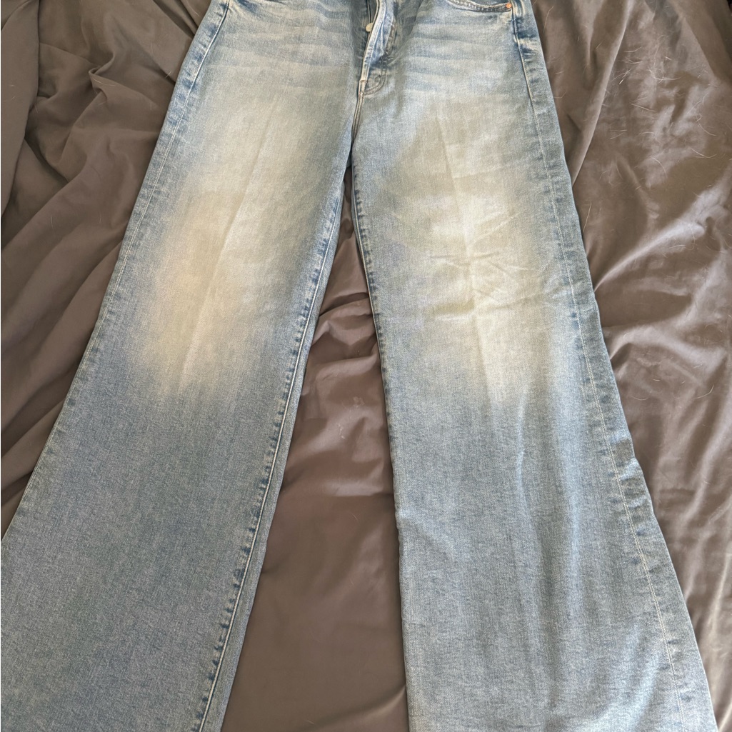 Mother Light Blue Wide-Leg Flare Jeans